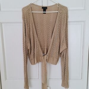 Lane Bryant front tie cropped cardigan